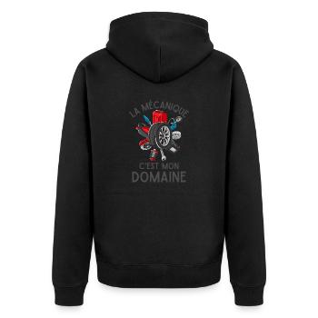 La mécanique est mon domaine 2 - Veste à capuche bio Premium Unisexe - noir - Dos - Nico (187cm)