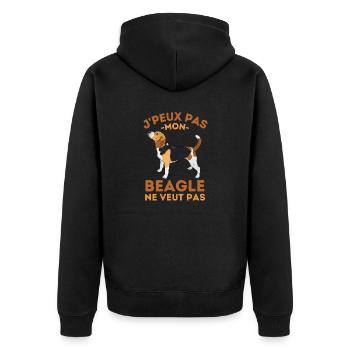 Mon beagle ne veut pas - Veste à capuche bio Premium Unisexe - noir - Dos - Nico (187cm)