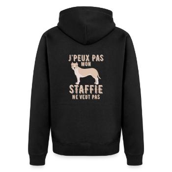 STAFFIE chien de race - Veste à capuche bio Premium Unisexe - noir - Dos - Nico (187cm)