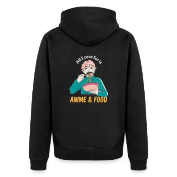 Tout ce qui m’importe, c’est Anime & Food Retro Anime Lover - Veste à capuche bio Premium Unisexe - noir - Dos - Nico (187cm)