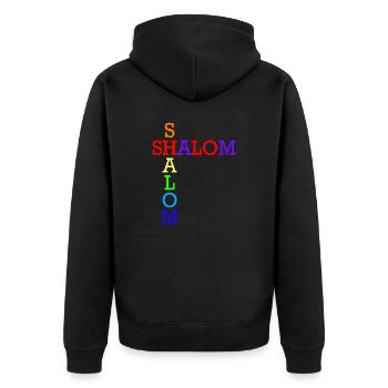 SHALOM ARC EN CIEL CROISES - Veste à capuche bio Premium Unisexe - noir - Dos - Nico (187cm)