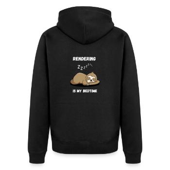 Rendering is my Bedtime - Video Editor - Unisex Premium Bio Zip Hoodie - Schwarz - Hinten - Nico (187cm)