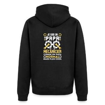 Papa mécanicien 4 - Veste à capuche bio Premium Unisexe - noir - Dos - Nico (187cm)
