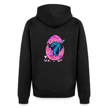 Blue Dragon Baby - Unisex Premium Bio Zip Hoodie - Schwarz - Hinten - Nico (187cm)