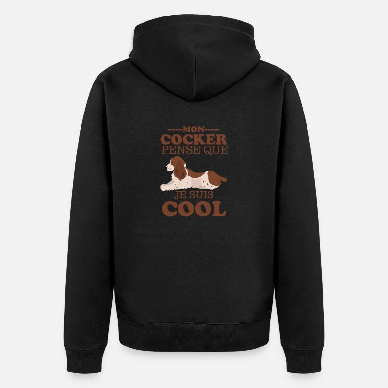Chien cocker - Veste à capuche bio Premium Unisexe - noir