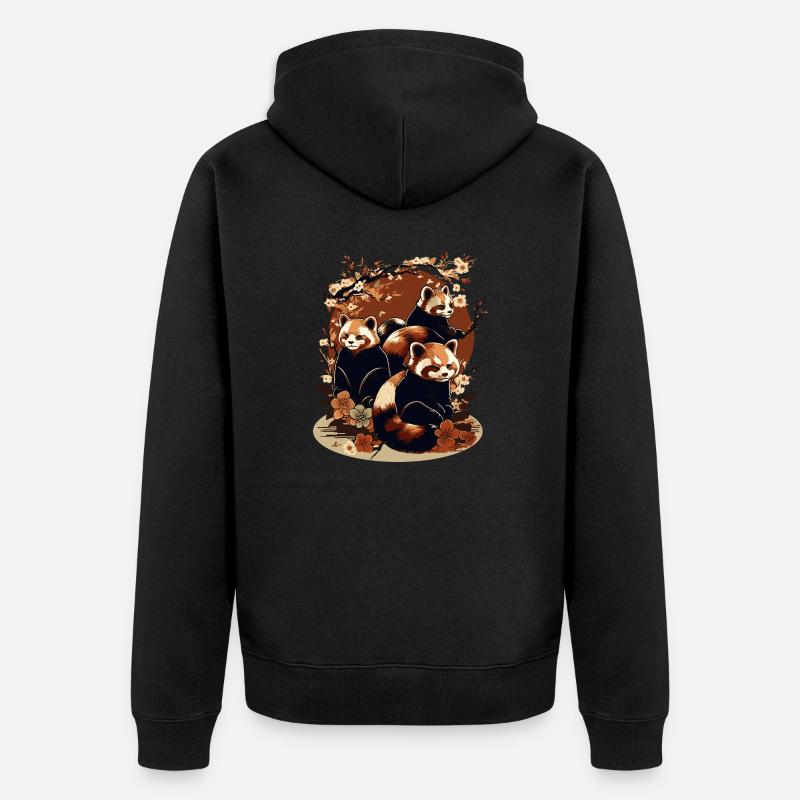 red panda 1 - Veste à capuche bio Premium Unisexe - noir