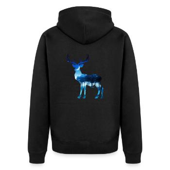 Cerf - Veste à capuche bio Premium Unisexe - noir - Dos - Nico (187cm)