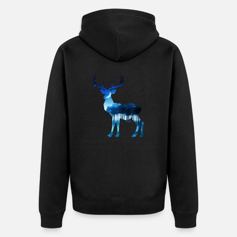 Cerf - Veste à capuche bio Premium Unisexe - noir