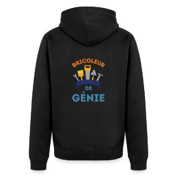 Bricoleur de génie 5 - Veste à capuche bio Premium Unisexe - noir - Dos - Nico (187cm)