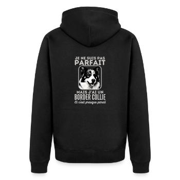 Pas parfait mais j ai un border collie 1 - Veste à capuche bio Premium Unisexe - noir - Dos - Nico (187cm)