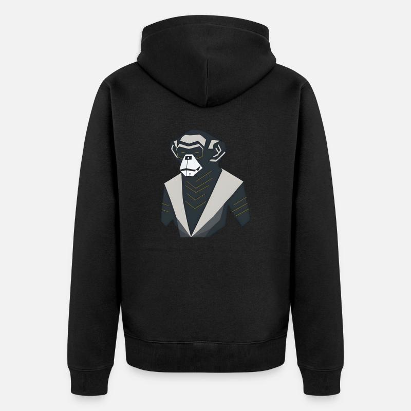 Singe d’art moderne - Veste à capuche bio Premium Unisexe - noir