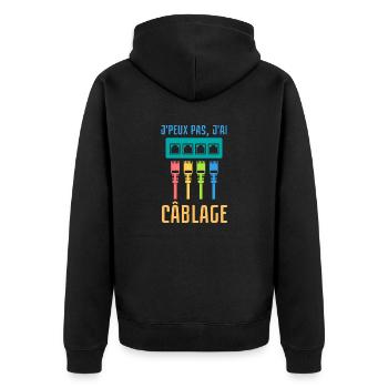 Câblage réseau informatique - Veste à capuche bio Premium Unisexe - noir - Dos - Nico (187cm)