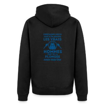 Humour plongée sous marine 2 - Veste à capuche bio Premium Unisexe - noir - Dos - Nico (187cm)