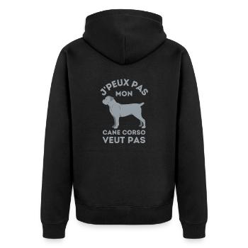 mon chien cane corso ne veut pas 2 - Veste à capuche bio Premium Unisexe - noir - Dos - Nico (187cm)