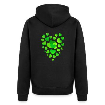 Cœurs verts Cœur vert - Veste à capuche bio Premium Unisexe - noir - Dos - Nico (187cm)