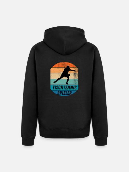 Tischtennisspieler - Unisex Premium Bio Zip Hoodie - Schwarz