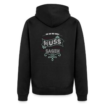 elternschaft humor onkel geschenk - Unisex Premium Bio Zip Hoodie - Schwarz - Hinten - Nico (187cm)