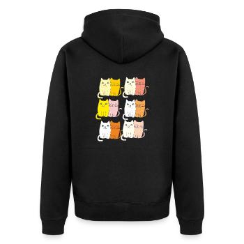 Chats drôles - Veste à capuche bio Premium Unisexe - noir - Dos - Nico (187cm)