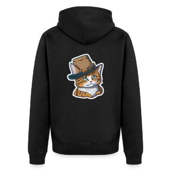 Katze Katzen Lover Cat Cats Lover Funny - Unisex Premium Bio Zip Hoodie - Schwarz - Hinten - Nico (187cm)