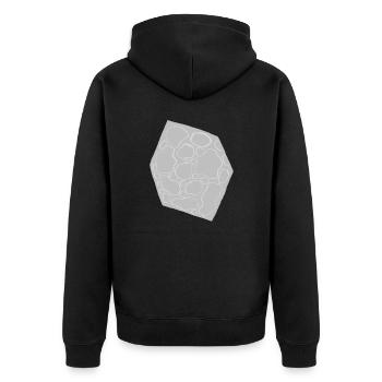 cubic moon - Unisex Premium Organic Zip Hoodie - black - Back - Nico (187cm)