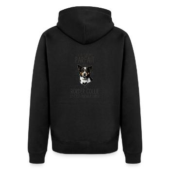 Pas parfait mais propriétaire d un border collie - Veste à capuche bio Premium Unisexe - noir - Dos - Nico (187cm)