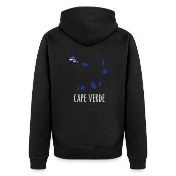 Cape Verde flag Cabo Verde flag - Unisex Premium Organic Zip Hoodie - black - Back - Nico (187cm)
