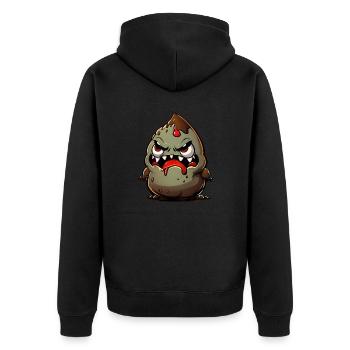 Drôle de pile de crottes de monstres d’Halloween - Veste à capuche bio Premium Unisexe - noir - Dos - Nico (187cm)