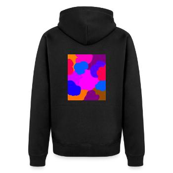 Wolken - Unisex Premium Bio Zip Hoodie - Schwarz - Hinten - Nico (187cm)