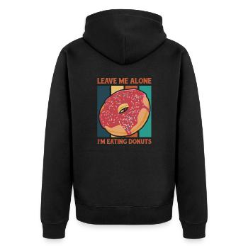 Leave Me Alone with donuts - Unisex Premium Organic Zip Hoodie - black - Back - Nico (187cm)