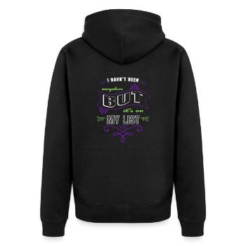 present cool outdoors forest animal geek attitude - Unisex Premium Organic Zip Hoodie - black - Back - Nico (187cm)