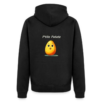 P'tite Patate Pomme de terre - Veste à capuche bio Premium Unisexe - noir - Dos - Nico (187cm)