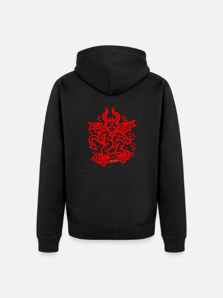 Devil Red - Unisex Premium Organic Zip Hoodie - black