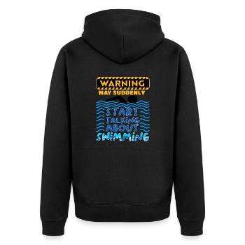 schwimmen witzig schwimmsport sport schwimmbecken - Unisex Premium Bio Zip Hoodie - Schwarz - Hinten - Nico (187cm)