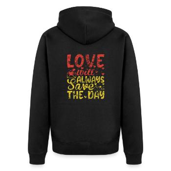 Aimez-moi la Saint-Valentin Joyeux Valentin Saint-Valentin - Veste à capuche bio Premium Unisexe - noir - Dos - Nico (187cm)