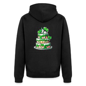 Geburtstagstorte / Kuchen / Happy Birthday / Torte - Unisex Premium Bio Zip Hoodie - Schwarz - Hinten - Nico (187cm)