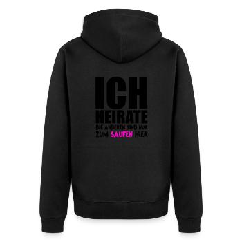 Bachelor Party / Bachelor Party / Weddings / Drinking - Unisex Premium Organic Zip Hoodie - black - Back - Nico (187cm)