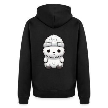 Polar Bear Animal Baby Comic Polar Bear - Unisex Premium Organic Zip Hoodie - black - Back - Nico (187cm)
