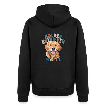 Golden Retriever Mama Hunde Hund Wilsigns - Unisex Premium Bio Zip Hoodie - Schwarz - Hinten - Nico (187cm)