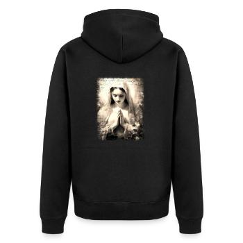 Jungfrau Maria Jesus Bibel christliche Religion christlich - Unisex Premium Bio Zip Hoodie - Schwarz - Hinten - Nico (187cm)