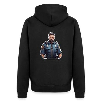Police / Opérations / Profession / Emploi / Forces d’urgence - Veste à capuche bio Premium Unisexe - noir - Dos - Nico (187cm)
