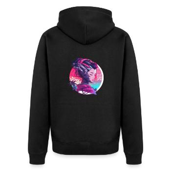 Geisha des années 80 Cyborg Lady - Veste à capuche bio Premium Unisexe - noir - Dos - Nico (187cm)