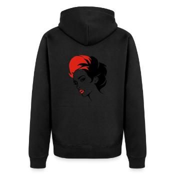 Abstract Portrait of a Woman - Unisex Premium Organic Zip Hoodie - black - Back - Nico (187cm)