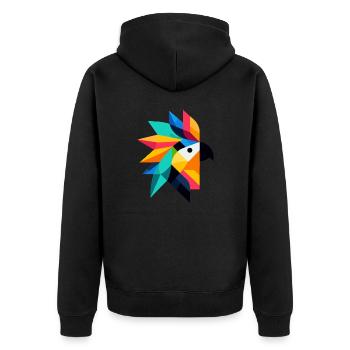 Bird - Unisex Premium Organic Zip Hoodie - black - Back - Nico (187cm)