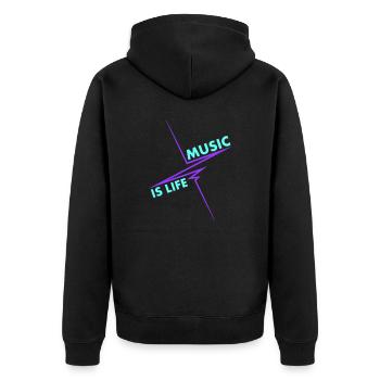 Music is Life Puls Heartbeat Music Fréquence Paroles - Veste à capuche bio Premium Unisexe - noir - Dos - Nico (187cm)