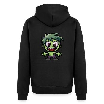 Zombie Halloween Bande dessinée mignonne - Veste à capuche bio Premium Unisexe - noir - Dos - Nico (187cm)