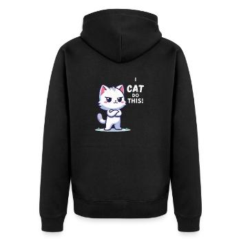 JE CHAT fais ça ! Cadeau Chats Drôles - Veste à capuche bio Premium Unisexe - noir - Dos - Nico (187cm)