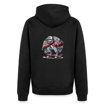 Tenue de patineur streetwear paresseux - Veste à capuche bio Premium Unisexe - noir - Dos - Nico (187cm)