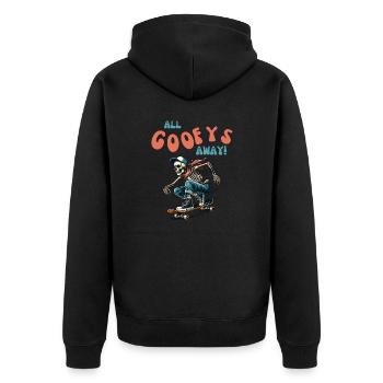 All Goofys Away! - Streetwear Skater Outfit - Unisex Premium Organic Zip Hoodie - black - Back - Nico (187cm)