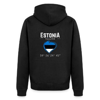 Drapeau souvenir de l’Estonie Capitale Tallinn - Veste à capuche bio Premium Unisexe - noir - Dos - Nico (187cm)