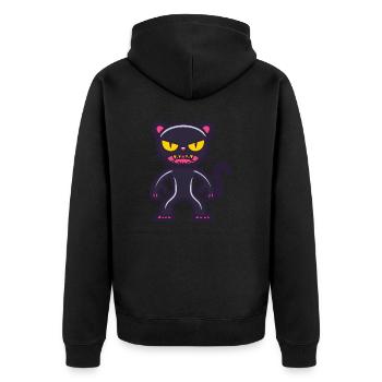 Panther Halloween Comic Lustig - Unisex Premium Bio Zip Hoodie - Schwarz - Hinten - Nico (187cm)